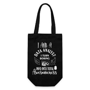 Je suis un analyste de données, je transforme des informations ennuyeuses en informations totales - Sac à bouteille - noir - Devant