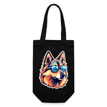 Illustration de berger allemand - Sac à bouteille - noir - Devant