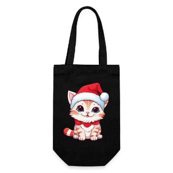 Cat Christmas Christmas Cat Cute Merry Catmas - Gift Bag for Bottles - black - Front
