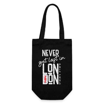 Never get lost in London - Geschenkbeutel für Flaschen - Schwarz - Vorne