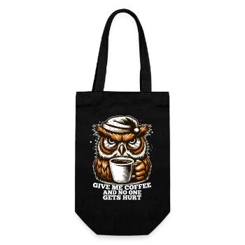 Owl Coffee Tired Gift - Gift Bag for Bottles - black - Front