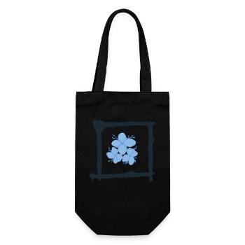blaue Blume flower blühen - Geschenkbeutel für Flaschen - Schwarz - Vorne