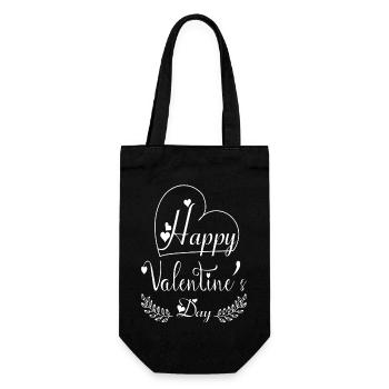 Liebe mich Valentinstag Alles Gute zum Valentinstag Valentinstag - Geschenkbeutel für Flaschen - Schwarz - Vorne