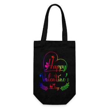 Liebe mich Valentinstag Alles Gute zum Valentinstag Valentinstag - Geschenkbeutel für Flaschen - Schwarz - Vorne