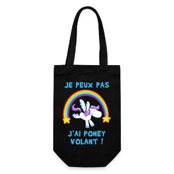 Je peux pas j'ai Poney volant ! - Sac à bouteille - noir - Devant