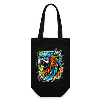 Perroquet street art - Sac à bouteille - noir - Devant