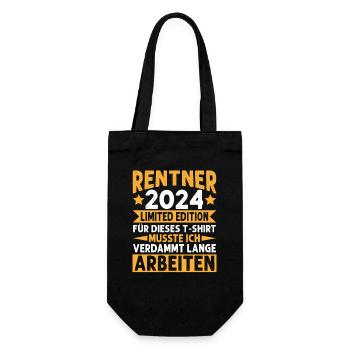 Rentner 2024 Limited Edition - Ruhestand Geschenk - Geschenkbeutel für Flaschen - Schwarz - Vorne