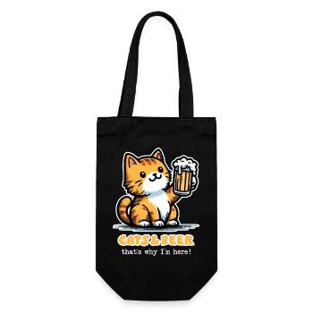 Cats and beer 2 (dark) - Gift Bag for Bottles - black - Front
