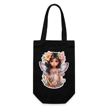 Little fairy with flowers - Gift Bag for Bottles - black - Front