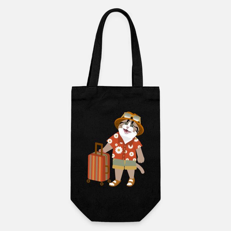 Humeur de voyage de chat - Sac à bouteille - noir