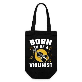 Born to be a Violinist - Musik Geige Violine - Geschenkbeutel für Flaschen - Schwarz - Vorne