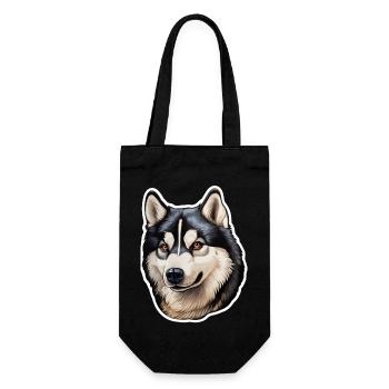 Tête de husky de Sibérie - Sac à bouteille - noir - Devant