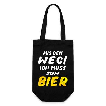 Aus dem Weg ich muss zum Bier Herrentag Design - Geschenkbeutel für Flaschen - Schwarz - Vorne