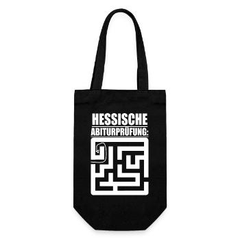 Abitur Abschluss Prüfung Sprüche lustig Abi Hessen - Geschenkbeutel für Flaschen - Schwarz - Vorne