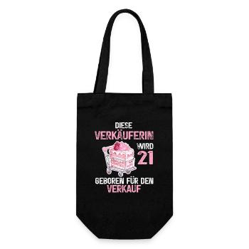 Verkäuferin 20 Geburtstag Verkauf 20 Jahre Spruch - Geschenkbeutel für Flaschen - Schwarz - Vorne