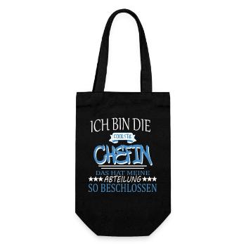 Chefin Sprüche Vorgesetzte Büro Teamleiterin Firma - Geschenkbeutel für Flaschen - Schwarz - Vorne