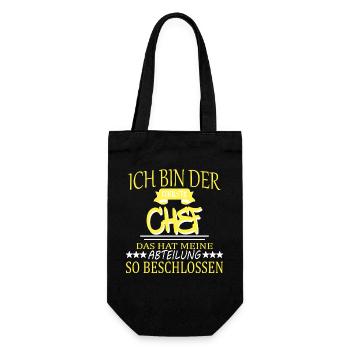 Chef Sprüche Vorgesetzter Büro Teamleiter Firma - Geschenkbeutel für Flaschen - Schwarz - Vorne