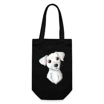 Jack Russell Pattern 2 - Geschenkbeutel für Flaschen - Schwarz - Vorne