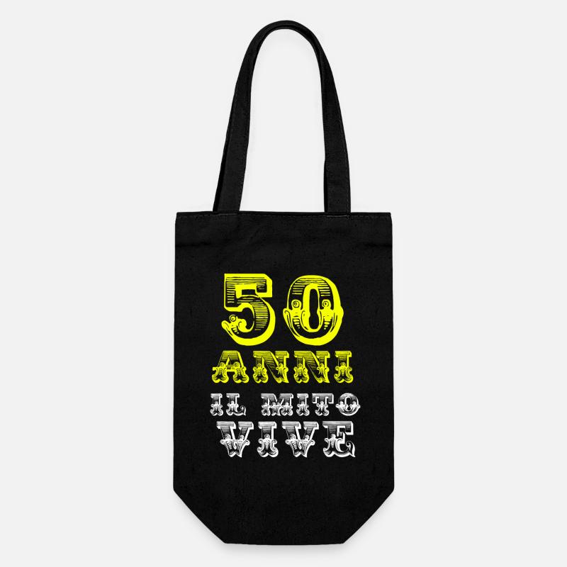 50 Jahre - Geschenkbeutel für Flaschen - Schwarz