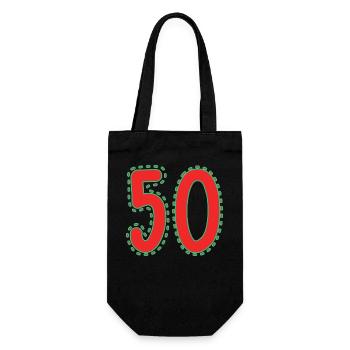 50. 50 YEARS. 50th ANNIVERSARY. 50 YEARS ANNIVERSARY. - Gift Bag for Bottles - black - Front
