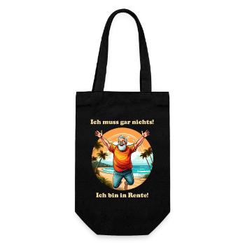 Ich muss gar nichts Mann helle Schrift - Geschenkbeutel für Flaschen - Schwarz - Vorne