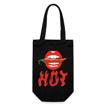 Eating chili pepper - Gift Bag for Bottles - black - Front