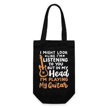 Gitarrenspieler Gitarrist - Geschenkbeutel für Flaschen - Schwarz - Vorne