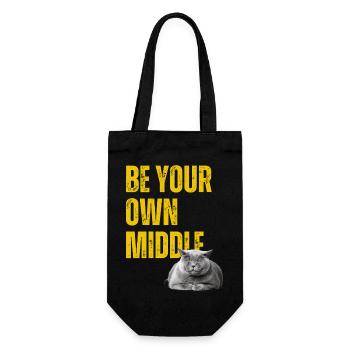 Be you own Middle. - Geschenkbeutel für Flaschen - Schwarz - Vorne