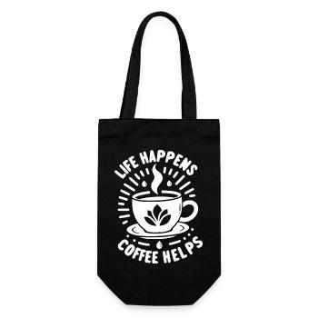 Life Happens Coffee Helps - Gift Bag for Bottles - black - Front