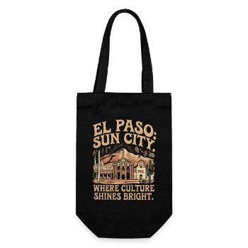 EL PASO SONNENSTADT, WO DIE KULTUR HELL ERSTRAHLT - Geschenkbeutel für Flaschen - Schwarz - Vorne