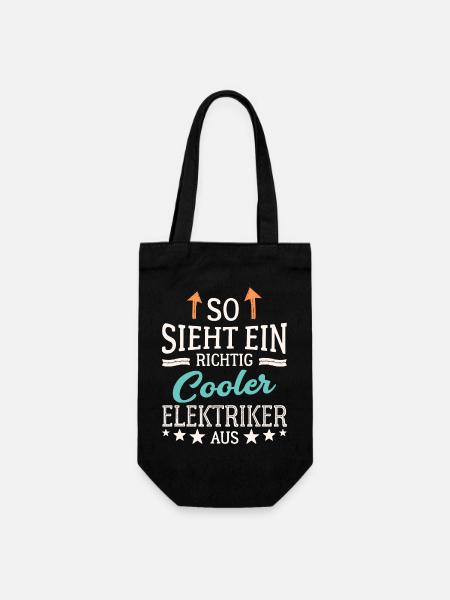 So sieht ein richtig cooler Elektriker aus - Geschenkbeutel für Flaschen - Schwarz