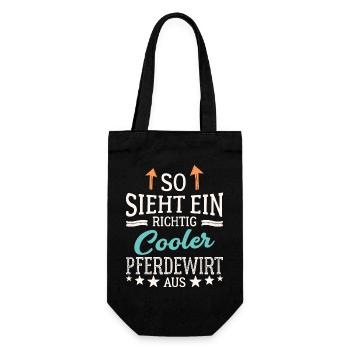 So sieht ein richtig cooler Pferdewirt aus Pferd - Geschenkbeutel für Flaschen - Schwarz - Vorne