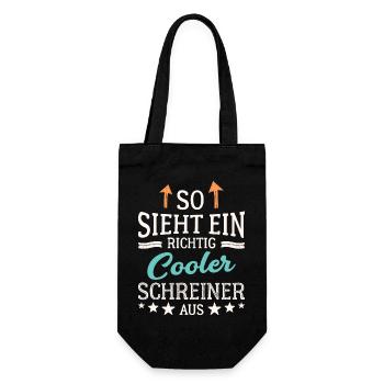 So sieht ein richtig cooler Schreiner aus Tischler - Geschenkbeutel für Flaschen - Schwarz - Vorne