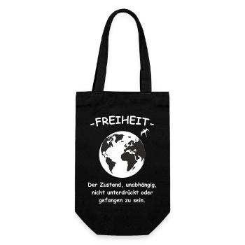 Freiheit der Zustand Spruch - Geschenkbeutel für Flaschen - Schwarz - Vorne