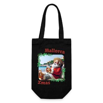 Mallorca Xmas - Weihnachtsmann im Urlaub - Geschenkbeutel für Flaschen - Schwarz - Vorne