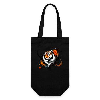 Colorful Watercolor Tiger - Gift Bag for Bottles - black - Front