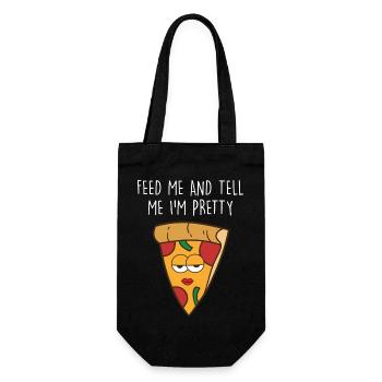 Pizza - Geschenkbeutel für Flaschen - Schwarz - Vorne