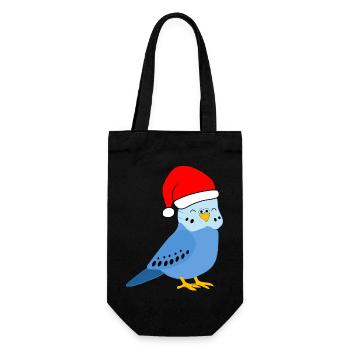 Noël - Perruche bleue festive - Sac à bouteille - noir - Devant