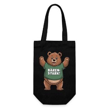 Bärenstarke Freude - Geschenkbeutel für Flaschen - Schwarz - Vorne