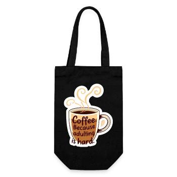Lustig Kaffee Gemütlich Koffein Humor Erwachsen - Geschenkbeutel für Flaschen - Schwarz - Vorne