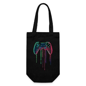 Retro Gaming Controller – Neon Gamer Design - Geschenkbeutel für Flaschen - Schwarz - Vorne