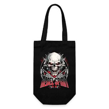 Totenkopf Totenschädel Skelett Motorrad Biker Gang - Geschenkbeutel für Flaschen - Schwarz - Vorne