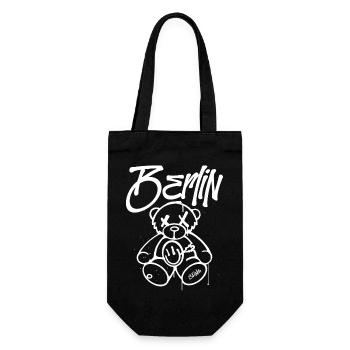 Berlin Style Berlin Bear Mascot Gift - Gift Bag for Bottles - black - Front