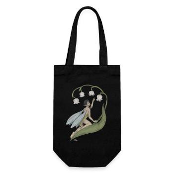 Pixie with lily of the valley - Gift Bag for Bottles - black - Front