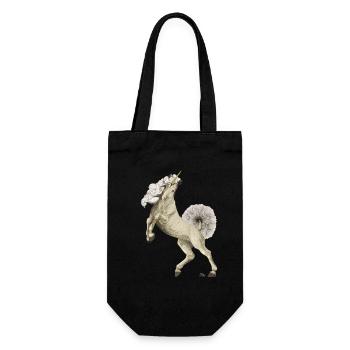 Unicorn with tail and mane made of dandelion - Gift Bag for Bottles - black - Front