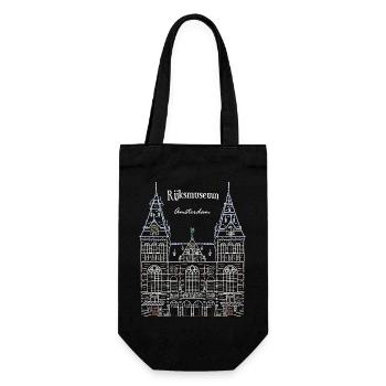 Amsterdam Rijksmuseum, Niederlande, Handzeichnung - Geschenkbeutel für Flaschen - Schwarz - Vorne