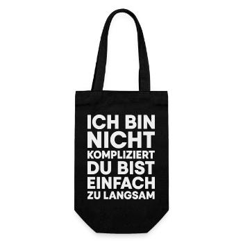 Ich bin nicht kompliziert - Geschenkbeutel für Flaschen - Schwarz - Vorne