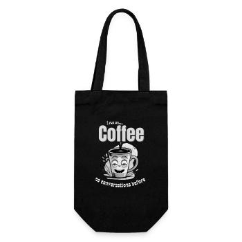 Coffee Mood – No Conversations Before Coffee - Geschenkbeutel für Flaschen - Schwarz - Vorne