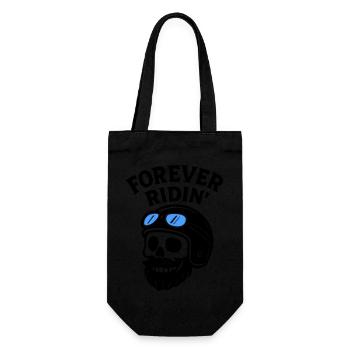 Biker Totenkopf Motorrad - Geschenkbeutel für Flaschen - Schwarz - Vorne