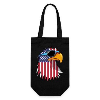 Eagle and American Flag - Gift Bag for Bottles - black - Front